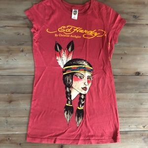 Ed Hardy women’s graphic t-shirt sz medium